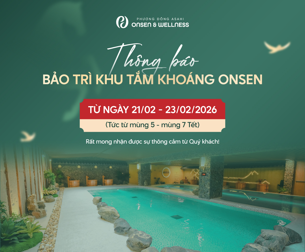 Thông báo lịch bảo trì khu tắm khoáng Onsen
