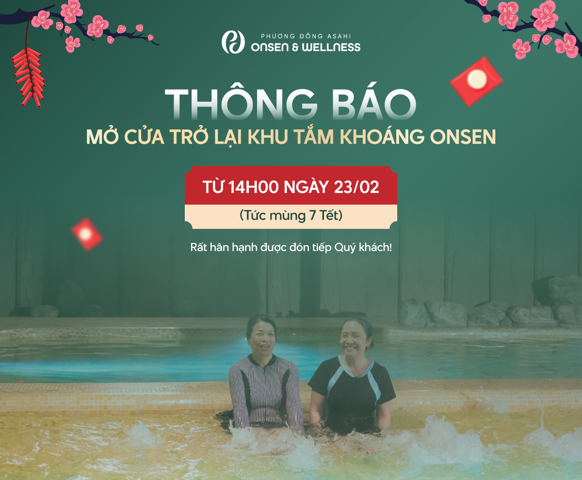 Thông báo mở cửa trở lại khu tắm khoáng Onsen