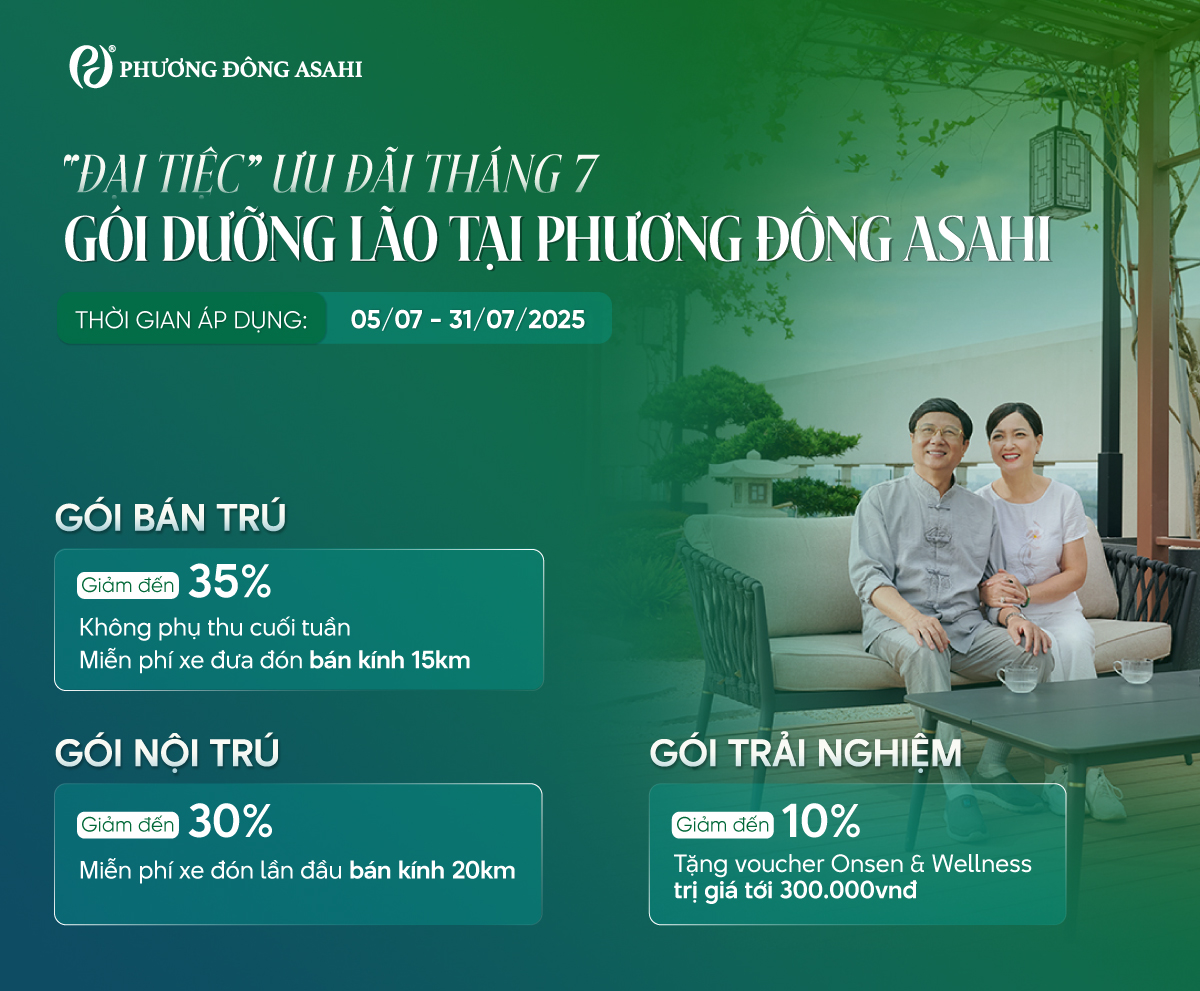 “ĐẠI TIỆC” ƯU ĐÃI THÁNG 7 VỚI GÓI DƯỠNG LÃO TẠI PHƯƠNG ĐÔNG ASAH