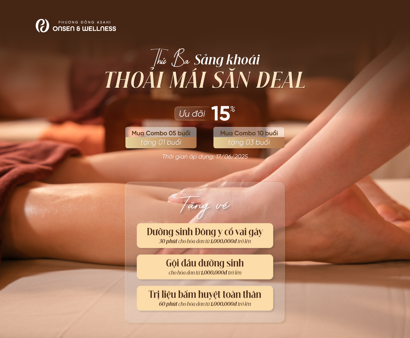 THỨ BA SẢNG KHOÁI, THOẢI MÁI SĂN DEAL CÙNG ASAHI SPA & MASSAGE