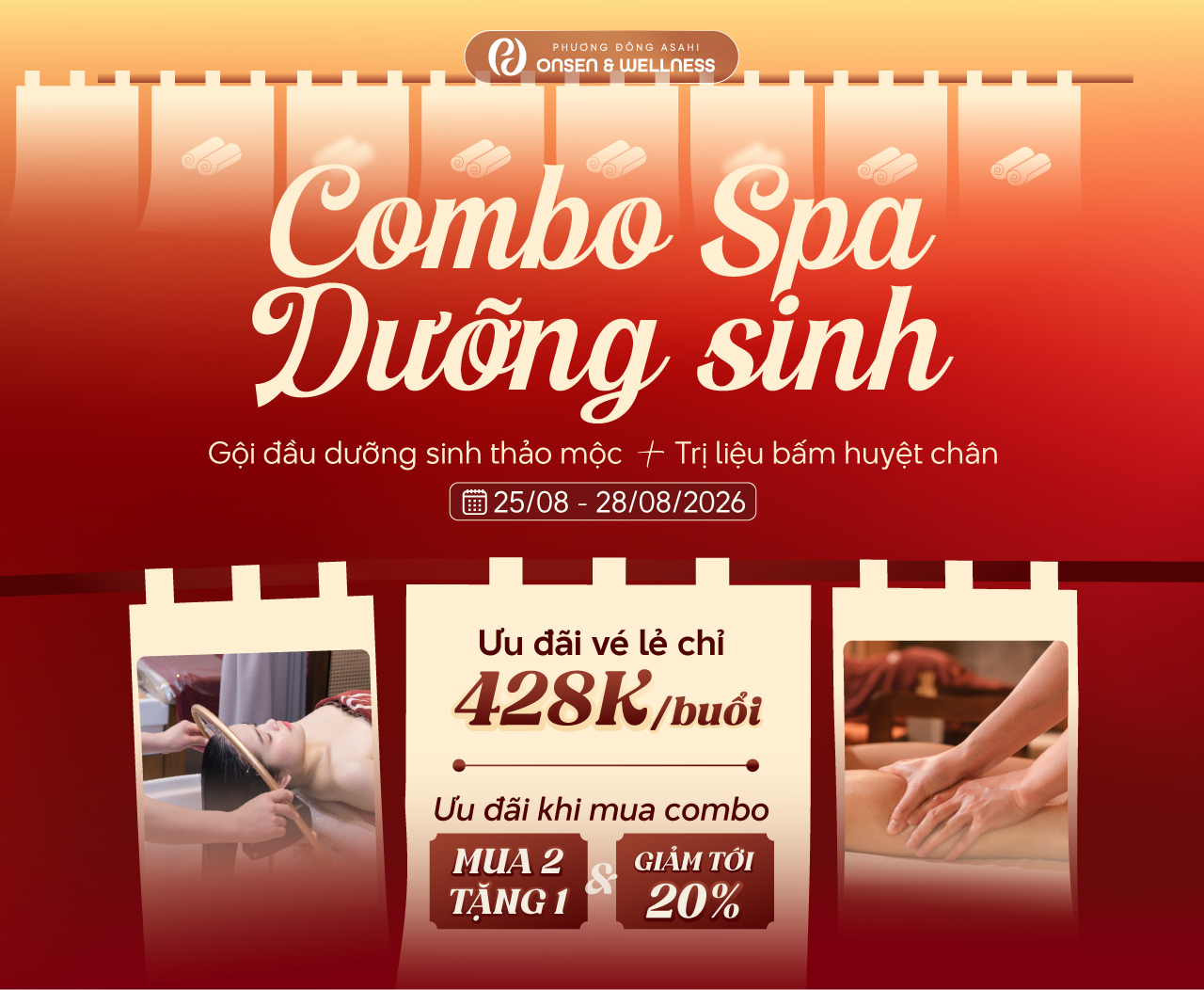 [25/08 - 28/08] COMBO SPA DƯỠNG SINH: ĐÓN LỄ THƯ THÁI, NUÔI DƯỠNG THÂN TÂM