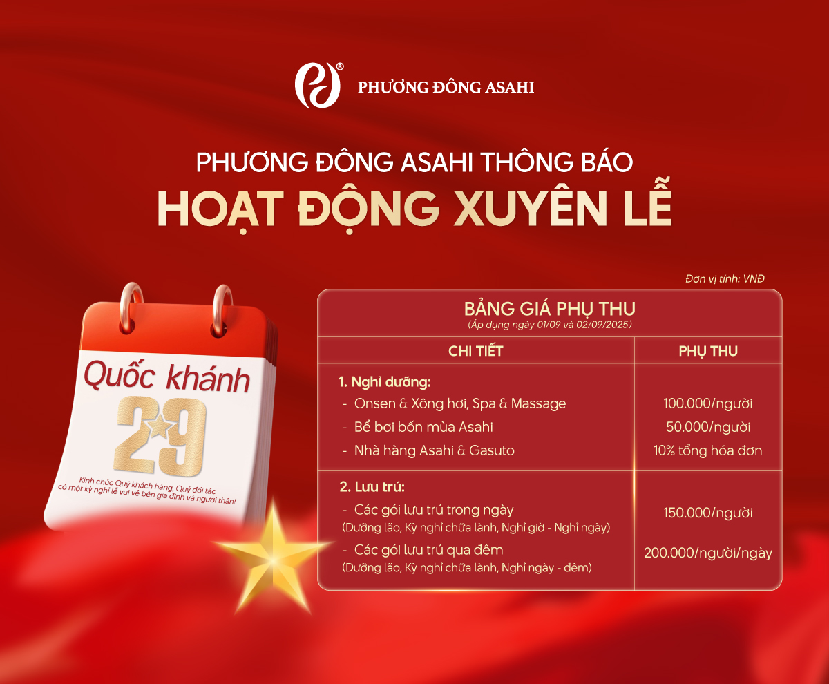 [THÔNG BÁO] PHƯƠNG ĐÔNG ASAHI HOẠT ĐỘNG XUYÊN LỄ 02/09